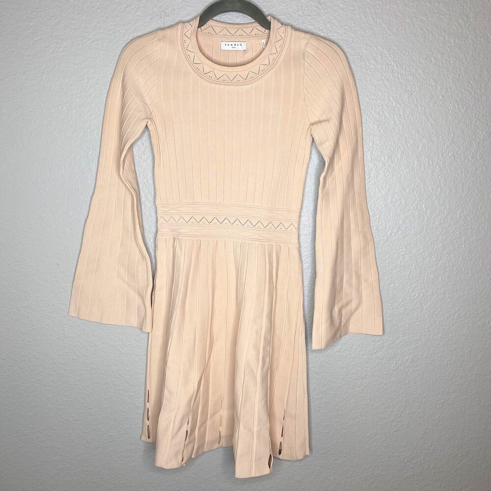 Sandro NWOT Terez Eyelet-Detail Knit Mini Dress S - Picture 4 of 12